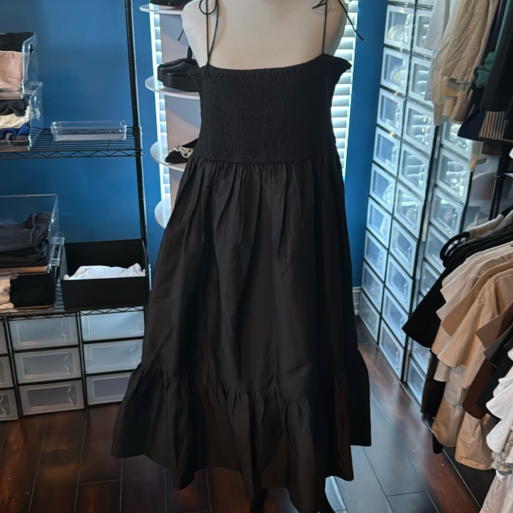 New Anthropologie midi black dress